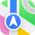 Colorful map with location pin icon marking dental practice position